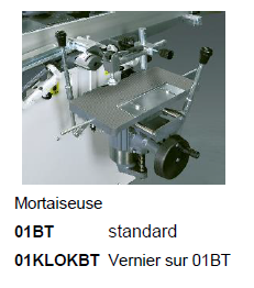 01BT et 01KLOKBT mortaiseuse