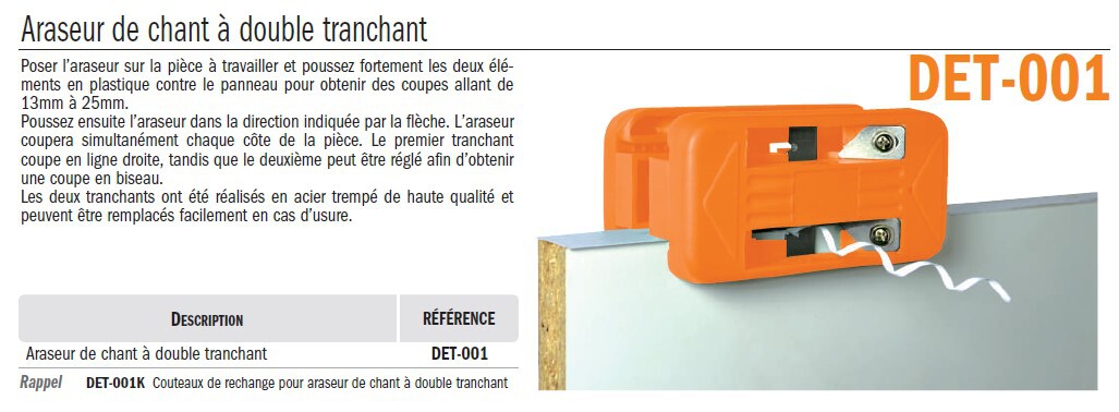 araseur pour chants placage de panneaux CMT CMTDET-001