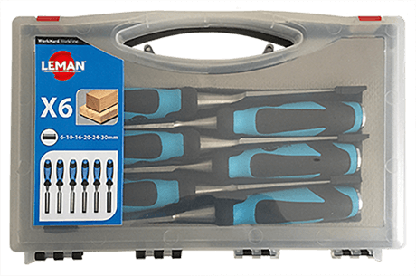 Coffret 6 ciseaux à bois LEMAN manche bi-matière