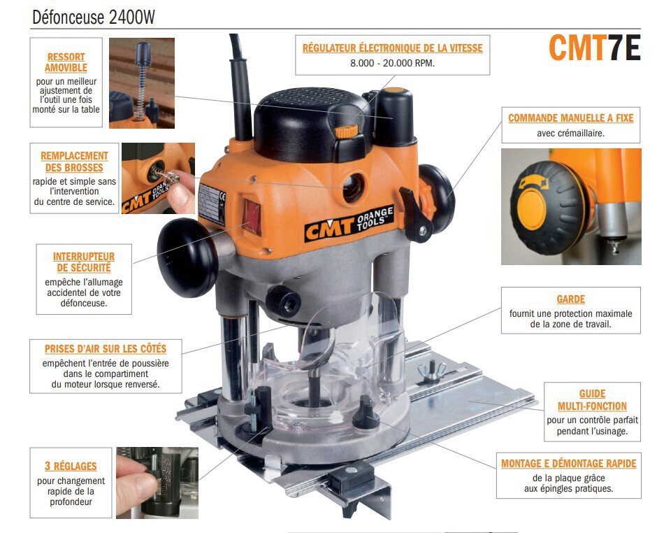 Défonceuse CMT7E 2400W