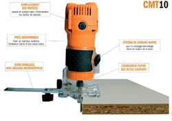 affleureuse professionnelle CMT 550W