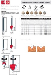 fraise à rainurer/graver en « V »