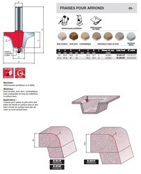 fraise pour arrondi (pour Corian)