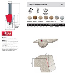 fraise pour biseau (pour Corian)