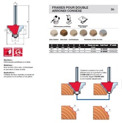 fraise pour double arrondi convexe