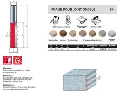 fraise pour joint ondulé (pour Corian)