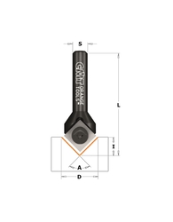 Mèche à rainurer en V 90° avec plaquettes réversibles