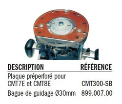 plaque préperforé pour défonceuse CMT8E et 7E