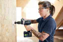 Exemple perçage côté perceuse visseuse FESTOOL